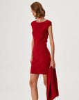 Mini Burgundy Knit Dress With Detachable Collar Fınal Item - Porterist 2