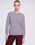 %100 Premium Italian Cashmere Long Sleeve Crew Neck Gray Knitwear