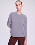 %100 Premium Italian Cashmere Long Sleeve Crew Neck Gray Knitwear