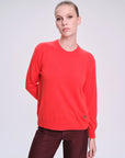 %100 Premium Italian Cashmere Long Sleeve Crew Neck Red Knitwear