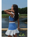 Mini Skirt&top Set In Blue | Porterist