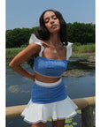 Mini Skirt&top Set In Blue | Porterist