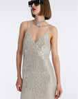 Sequin Dress With Beige Strap | Porterist