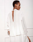 Iconic Lined Shirt Dreswith ButtonDown the Front White - Porterist 2