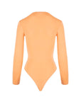 Iconic Long Sleeved Bodysuit with Twisted Front Snap Bottom Orange - Porterist 2
