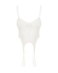 Thin Strap Tulle Bustier White - Porterist 4