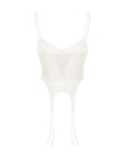 Thin Strap Tulle Bustier White - Porterist 5