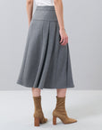 Pleated Midi Length Knitted Skirt Gray - Porterist 2