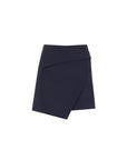Asymmetric Cut Navy Blue Mini Shorts Skirt