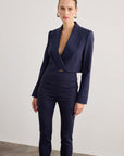 Stingray Magnet Closure Navy Blue Crop Jacket