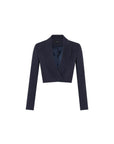 Stingray Magnet Closure Navy Blue Crop Jacket