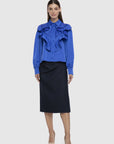 Ruffle Detailed Blue Blouse Fınal Item - Porterist 1