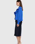 Ruffle Detailed Blue Blouse Fınal Item - Porterist 2