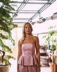 Victoria Peplum Bustier In Summer Pink | Porterist