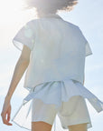 Baby Blue Pleated Shorts