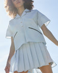 Baby Blue Pleated Shorts