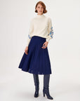 Blue Lurex Detailed Midi Knitwear Skirt Fınal Item - Porterist 1