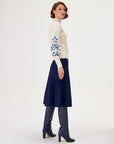 Blue Lurex Detailed Midi Knitwear Skirt Fınal Item - Porterist 3