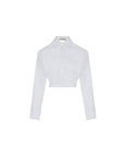 White Crop Shirt With Low Cut Back Pockets Fınal Item - Porterist 4
