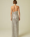Sequin Silver Long Dress With One Shoulder Strap Fınal Item - Porterist 3