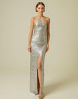 Sequin Silver Long Dress With One Shoulder Strap Fınal Item - Porterist 1