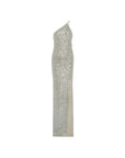 Sequin Silver Long Dress With One Shoulder Strap Fınal Item - Porterist 5