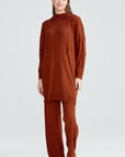 Knit Set Tan With Ribbed Pants | Porterist