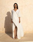 Cross Front White Dress