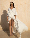 Cross Front White Dress
