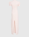 V Neck Long Pink Evening Dress With Stone Pearl Embroidery Fınal Item - Porterist 3