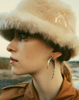 Dallas Beige Faux Fur Hat with Metal Accessories
