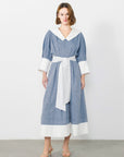 Blue Dress With Strap Accessories With Collar Detail Fınal Item - Porterist 2