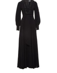 Pleated Black Dress With Belt Embroidery Detail Fınal Item - Porterist 1