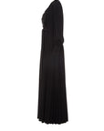 Pleated Black Dress With Belt Embroidery Detail Fınal Item - Porterist 2