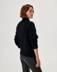 Star Button Detail Glittery Black Knitted Sweater Fınal Item - Porterist 5