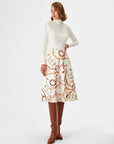 Ivory Chain Patterned Ecru Midi Knitwear Skirt Fınal Item - Porterist 1