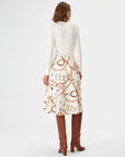 Ivory Chain Patterned Ecru Midi Knitwear Skirt Fınal Item - Porterist 3