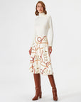 Ivory Chain Patterned Ecru Midi Knitwear Skirt Fınal Item - Porterist 2