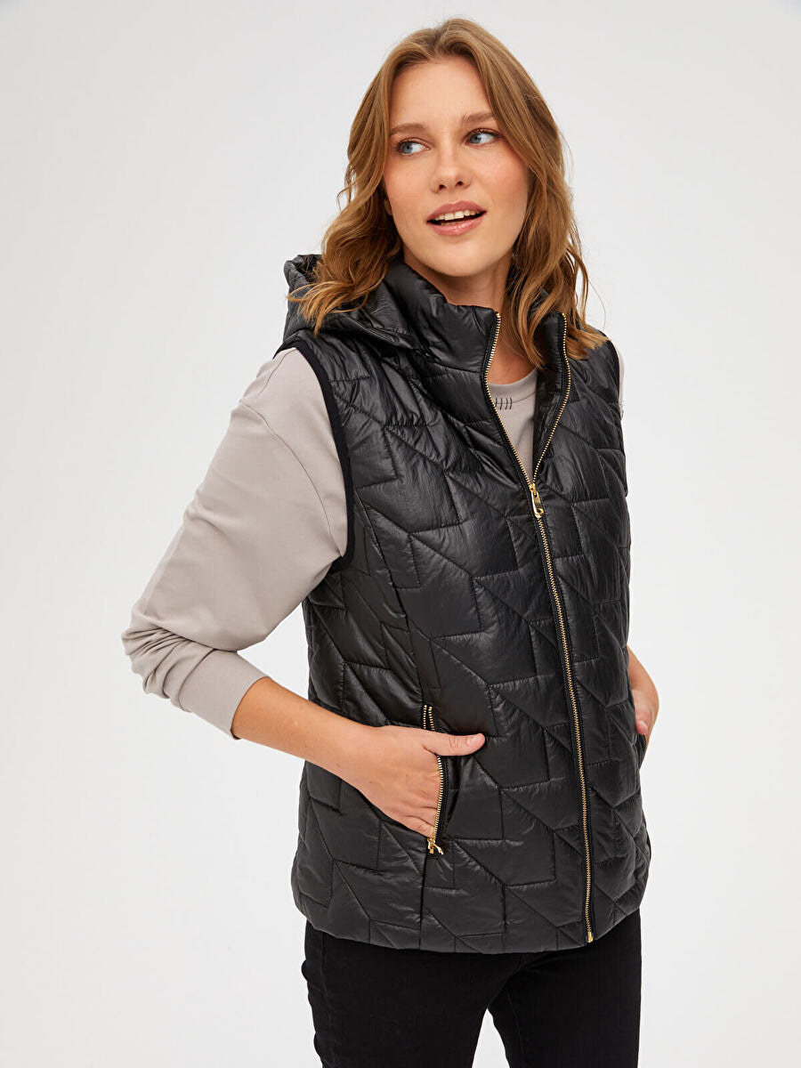 Shiny Quilt Vest Jacket-