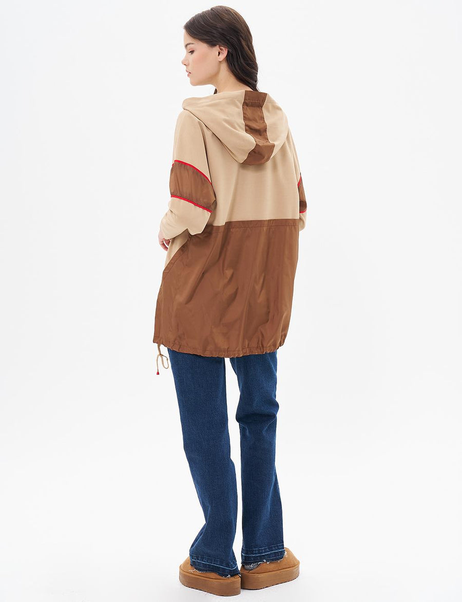 Garnished Gathering Detail Sweatshirt Milk Brown