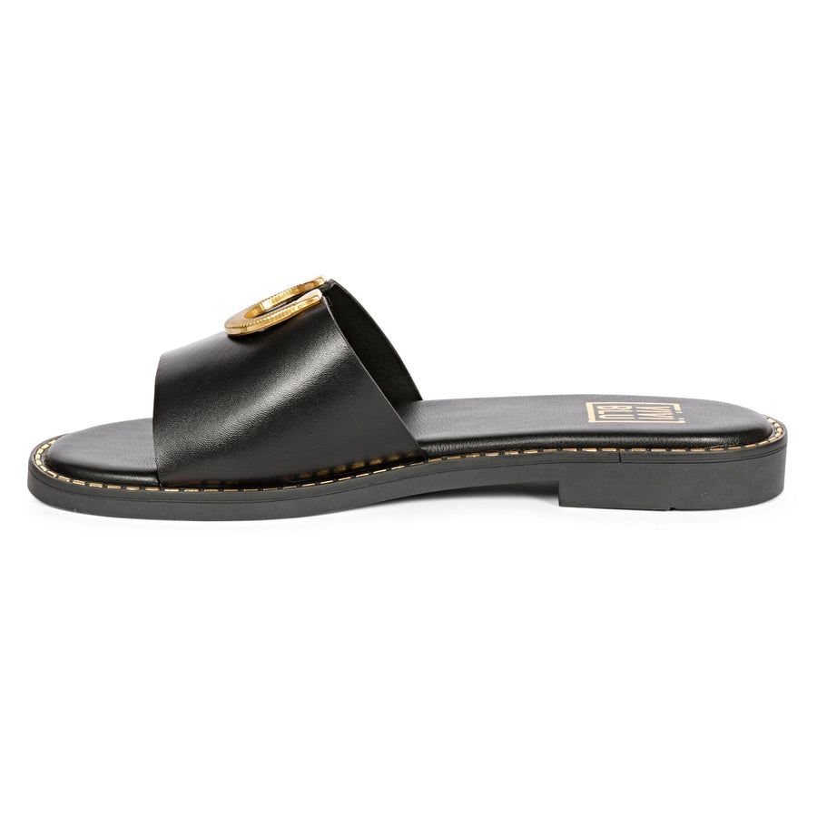 Vivi Blu Amber Flats Footwear Black 