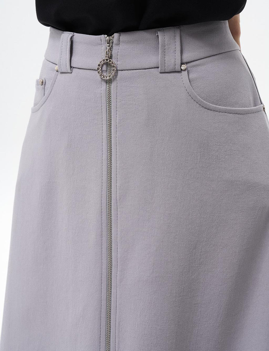 Bell Skirt Gray with Metal Accessories