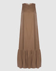 Taupe Grace Flounce Long Dress | Porterist