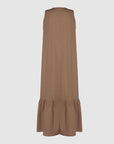 Taupe Grace Flounce Long Dress | Porterist