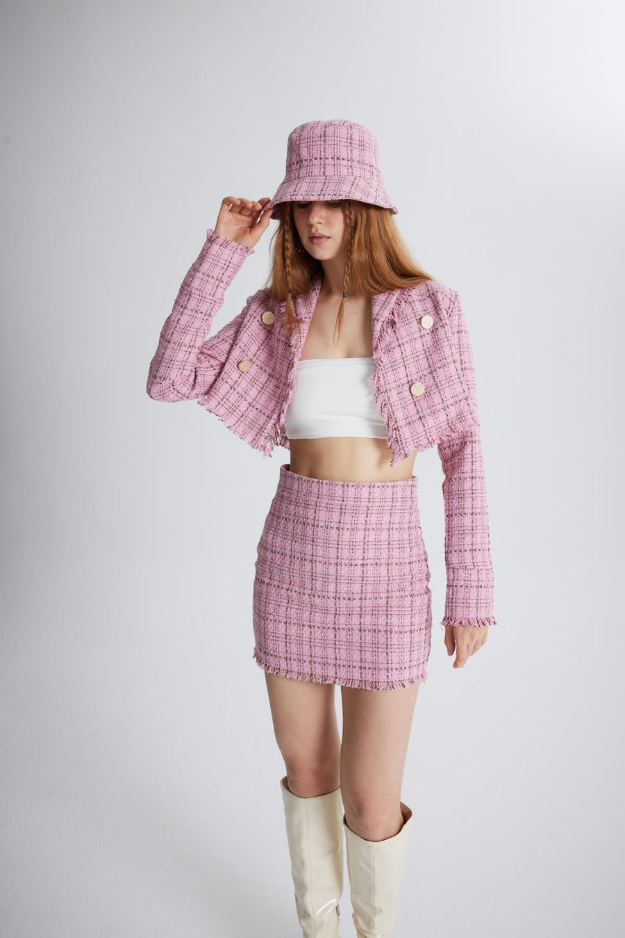 Tweed Skirt Pink  - Porterist 5