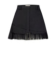 Black Skirt with Tulle Hem and Button Details