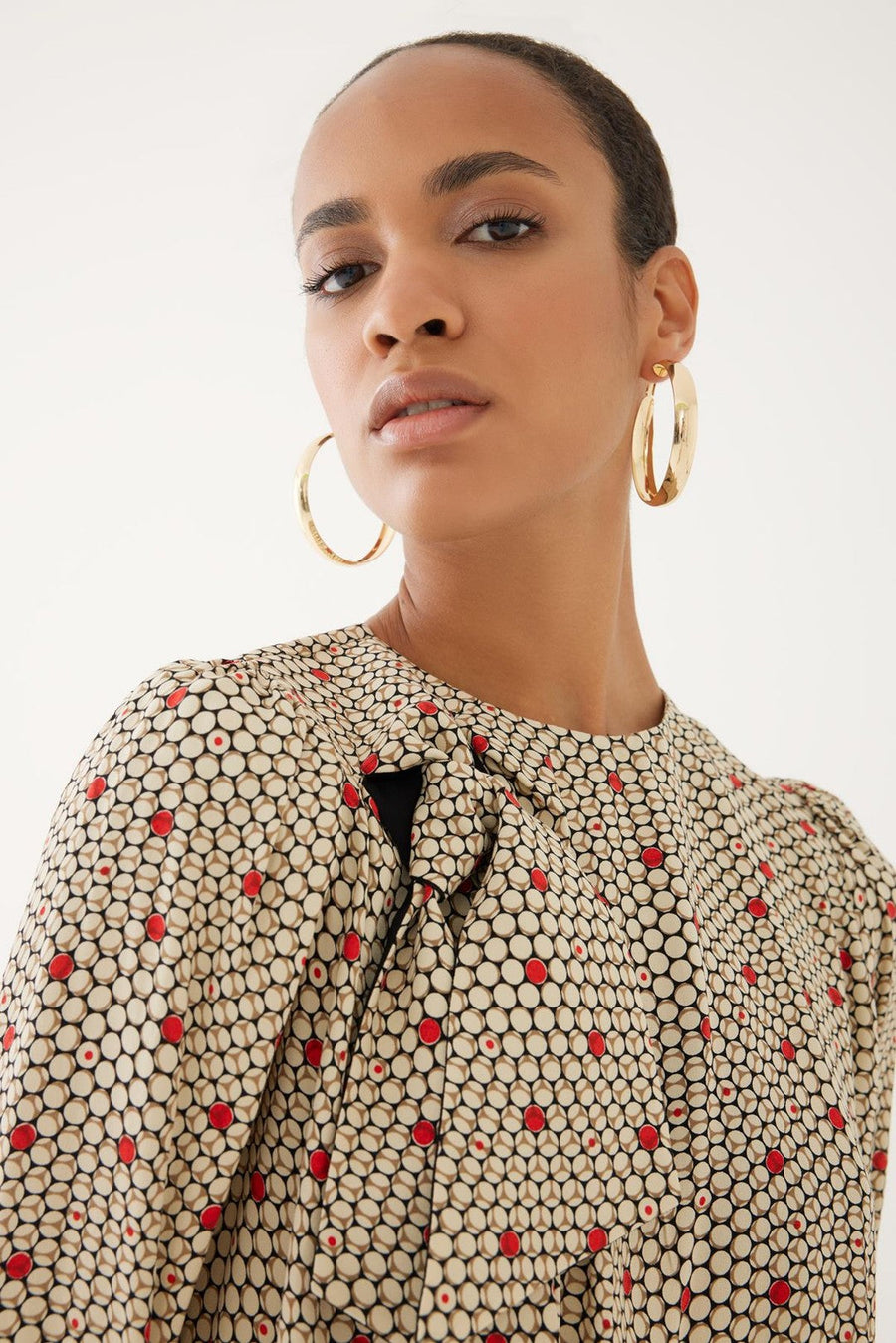 Multicolor Honeycomb Patterned Blouse Fınal Item - Porterist 1