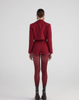 Camila Crop Blazer Jacket Burgundy