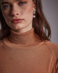 Turtleneck Knitwear Blouse Salmon