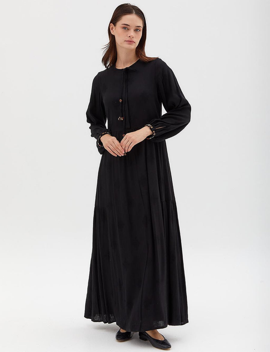 Tassel Detailed Crewneck Dress Black Ka A Fınal Item - Porterist 1